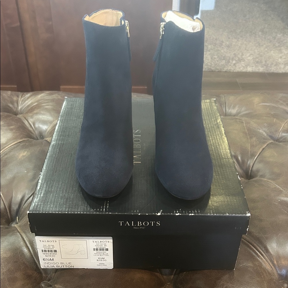 Talbots Indigo Blue Ankle Booties